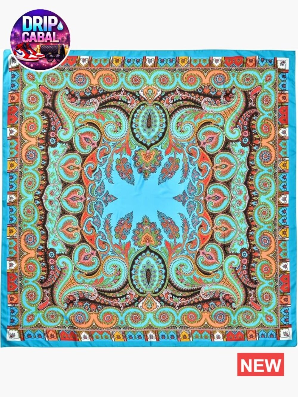 53" Large Satin Head Scarf for Women Hair Wrapping at Night Bandana Square